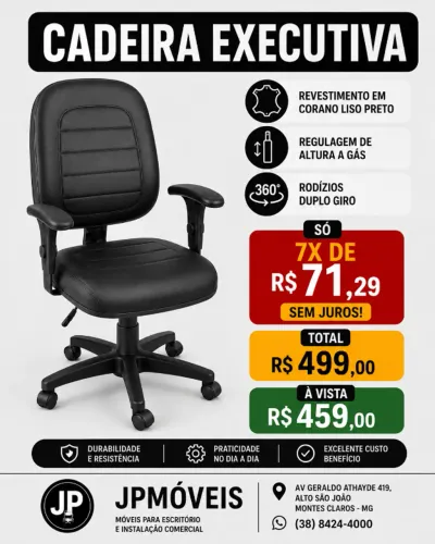 CADEIRA GIRATORIA MODELO EXECUTIVA