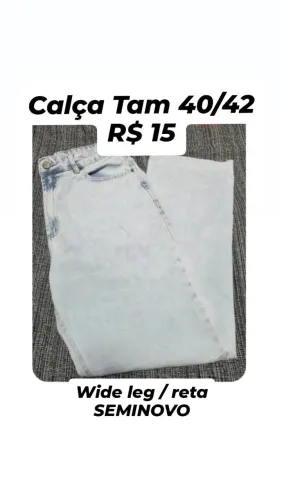 Calça jeans reta/wide leg