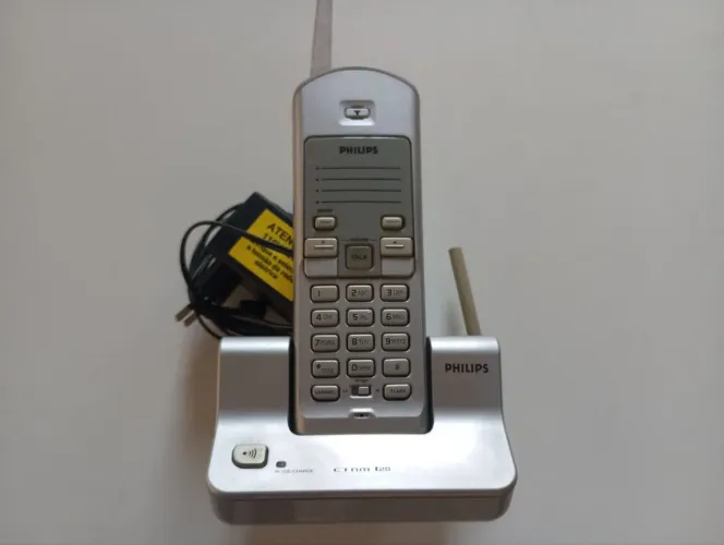Telefone Sem Fio Philips Original Com Fonte e Base 
