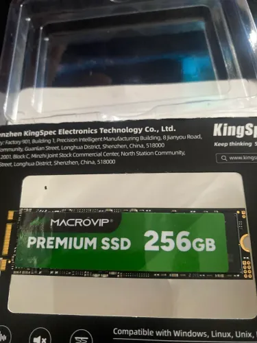 SSD M.2 NVMe 256GB novinho, alta velocidade para deixar o PC muito mais rápido.