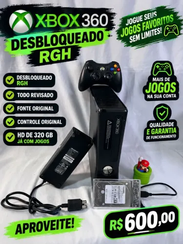 XBOX 360 DESBLOQUEADO RGH COMPLETO