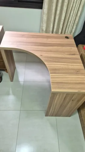 Escrivaninha Mesa em L MDF Amadeirado Escritório Home Office
