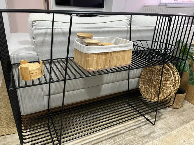 Aparador metálico preto - Design moderno (1,15 m)