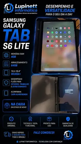 Tablet Samsung Galaxy TAB S6 Lite 64gb impecável