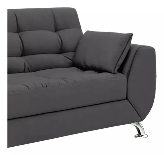 Sofá 2 Lugares Larissa Suede Cinza - Modern