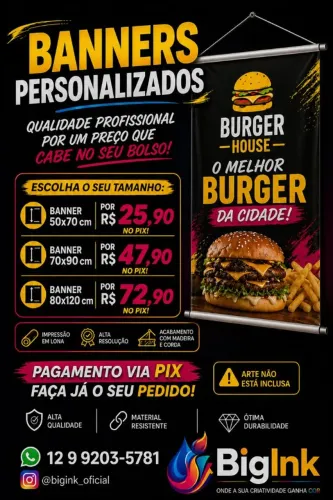 Banner Profissional a partir de R$ 25,90 ? Entrega Rápida 