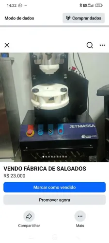 VENDO FABRICA DE SALGADOS COMPLETA