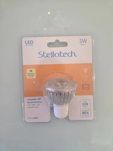 Lâmpada LED Dicroica GU10 3W Bivolt 3000K Stellatech - Nova Lacrada