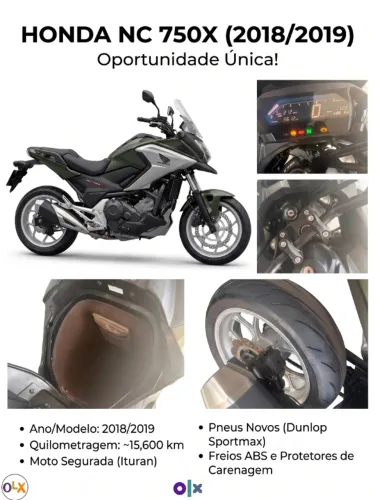 Honda NC 750x 2018-19 só 15600 KM