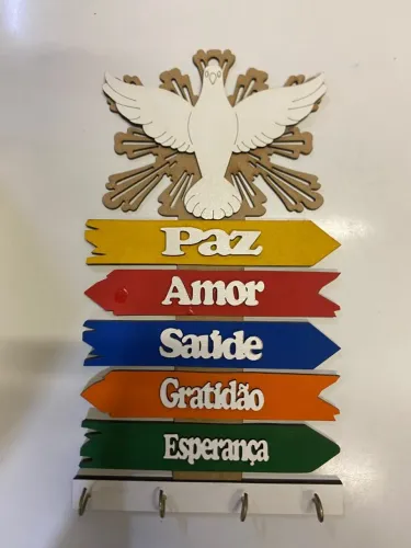 Porta Chaves Decorativo 04 e 05 Ganchos em MDF premium