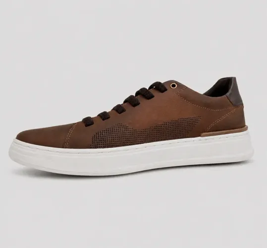 Sapatênis De Couro Ferracini Gold Fr 2078a Marrom Masculino