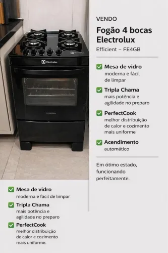 Fogão 4 bocas Electrolux