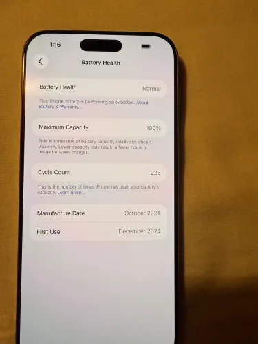 iPhone 16 pro max 256gb, bateria 100% (estado de novo)