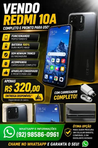 Celular Redmi 10a completo semi nova