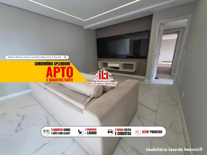 Apto no Splendore com 03 Qts sendo 1 Suíte Master com Closet/ 2 vagas soltas no subsolo | 
