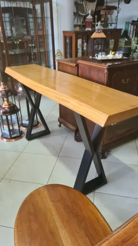 Aparador Rústico Industrial em Madeira Nobre Pequiá - Prancha 7cm