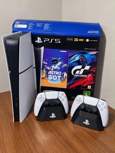troco ps5 slim c/ 2 controles (caixa +nf) por series S