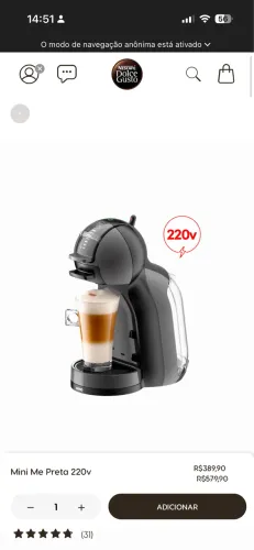 cafeteira dolce gusto funcionando perfeitamente 