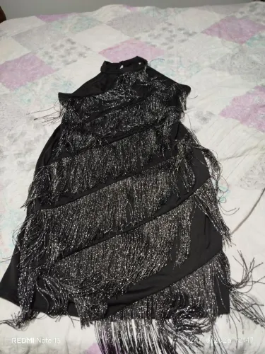 Vestido de festa de franja