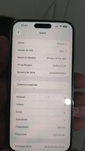 iPhone 14 pro Max 256 GB poucos dia de uso pra vender hoje 3.000,00