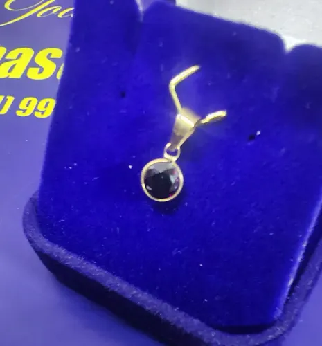 Pingente Pedra Lilás Zircônia Ouro Branco 18 Kilates Pedras 5 mm
