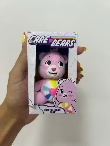 Mini pelucia care bear. Ursinho carinhoso rosa