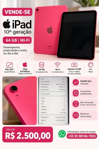 iPad 10 pouco usado