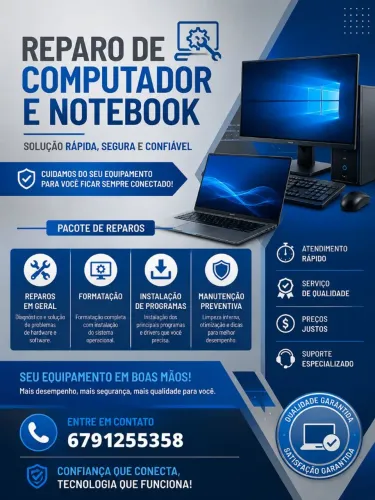 REPARO EM NOTEBOOK E COMPUTADOR 