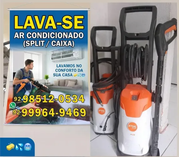 Trabalho limpeza de ar-condicionado