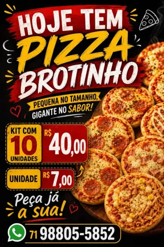 Pizza brotinho 40 Reais o kit com 10 unidades