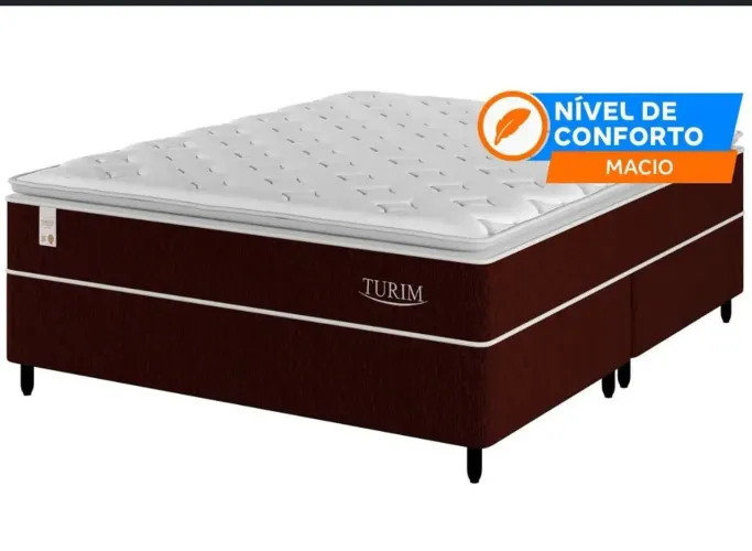 Cama Box Queen (Box + Colchão) Plumatex. NUNCA USADO. NOVISSIMO