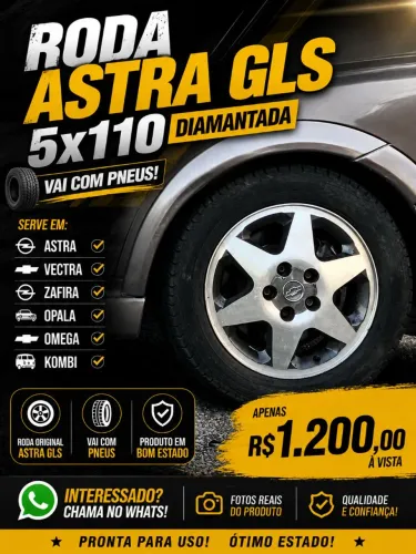 RODAS ASTRA LIGA LEVE COM PNEUS GLS 5x110