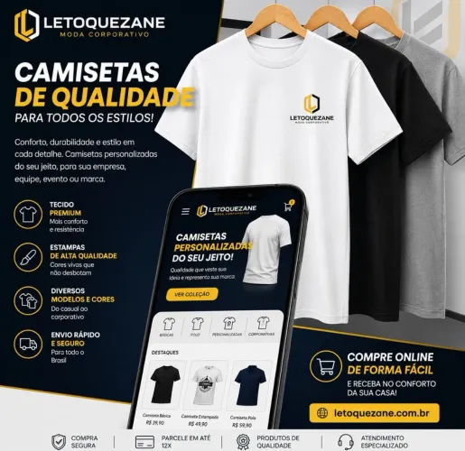 Camiseta para eventos e igrejas,