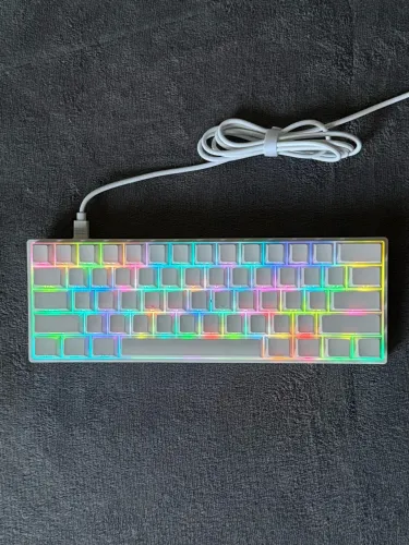 Teclado Magnético Branco RGB Gamer FUN 60 PRO HE NOVO