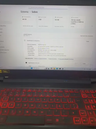 Notebook Acer Nitro 5 GTX 1650 16Gb (Tela tremendo)