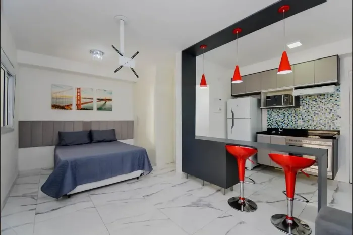 STUDIO MOBILIADO - CIDADE MAIA - VARANDA GOURMET