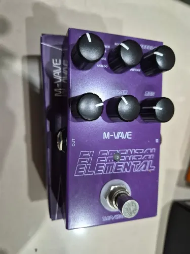 Pedal de Efeito Delay M-Vave Elemental 9 Tipos True Bypass Violeta-escuro