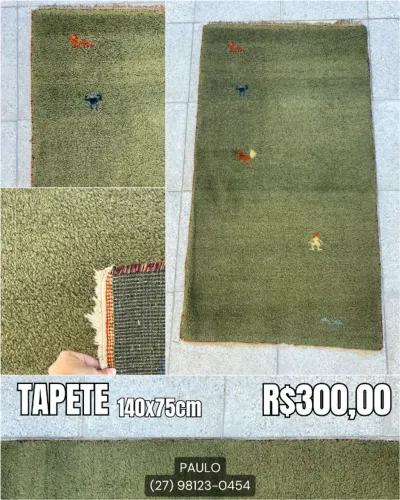 Tapete Médio Verde Semi novo