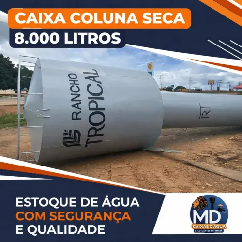 Caixa D'água tipo taça coluna seca 8.000 Litros 