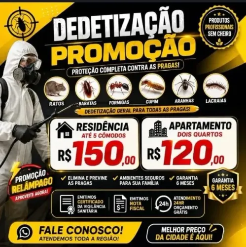 Dedetização promoção residência e apartamentos!