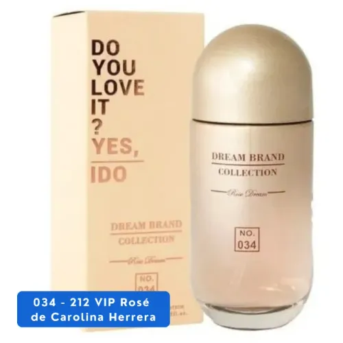 Perfume Brand Collection nº 034 - 25ml Inspiração: 212 VIP Rosé de Carolina Herrera