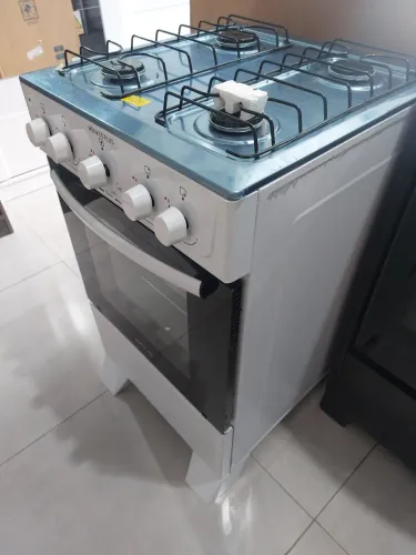 Fogão 4 bocas branco inox