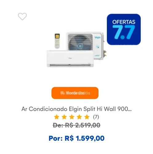 Ar-Condicionado Elgin 9000 btus