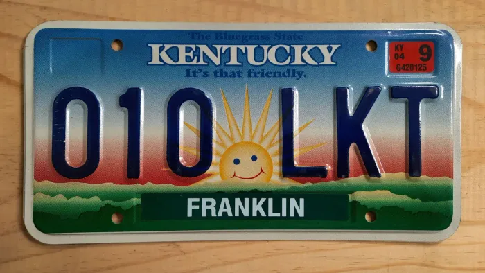 Placa de Carro Americana Original - Kentucky