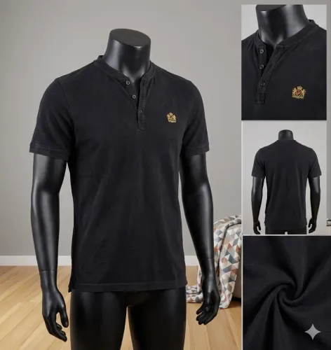 Camisa Masculina Xirus - Preta (Estilo Henley)