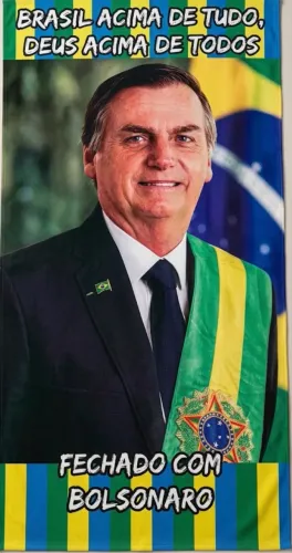 Toalha Bolsonaro nosso capitão! 150x90cm