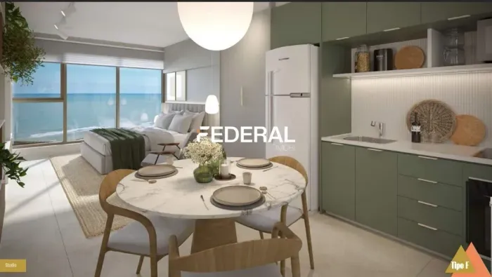 Studio moderno para venda com 31m² e 1 suíte no melhor trecho da Av. Boa Viagem