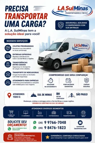 Fretes, Mudanças, Coletas e Transferências | L.A. SulMinas