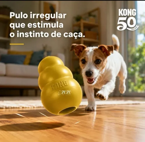 Kong Classic Dourado 50 Anos Brinquedo Recheável Para Cães G novo