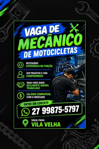 Vaga mecânico de motos